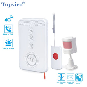 Topvico 4G GSM Panic Button Elderly Care SOS Voice Calls For Help Free Talk, Senior Emergency Alert SMS, 3 Contacts One-key Dial