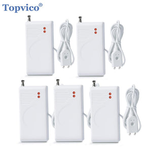 Topvico 1/2/3/5pcs 433mhz Water Leak Detector Sensor For Underground Basement Sump Pump Overflow Alarm Hub Required - Topvico