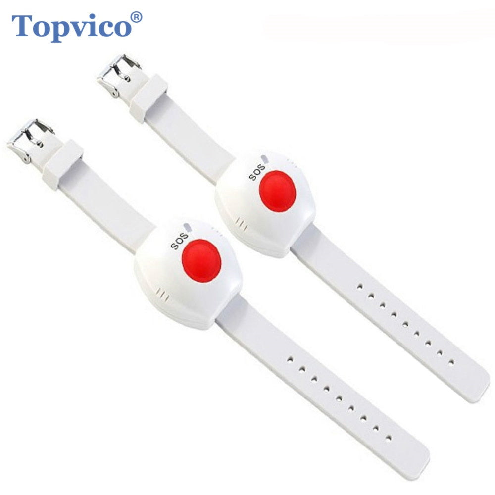 Topvico 2pcs Panic Button RF 433mhz Watch Bracelet